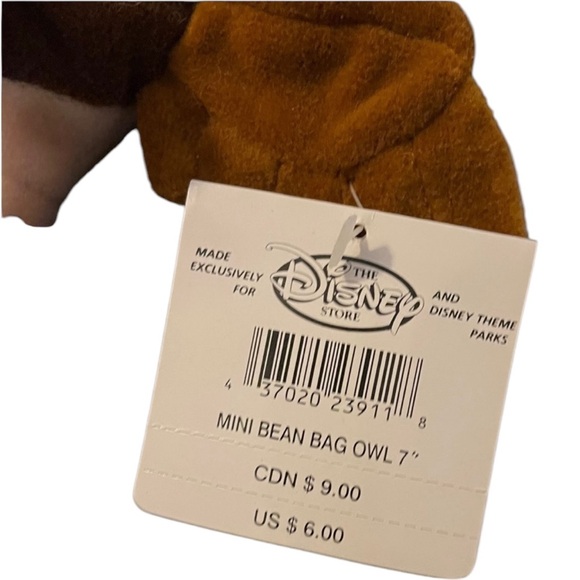 The Disney Store Mini Bean Bag Owl 7” Exclusive Vintage, Retired - Picture 5 of 5